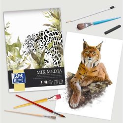 Oxford Mixed media-kunstblok A4 - 25 ark - 225g - limet i toppen