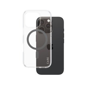 PanzerGlass CAREUrban Combat Cover til iPhone 16 Pro med MagSafe - Transparent/Sort