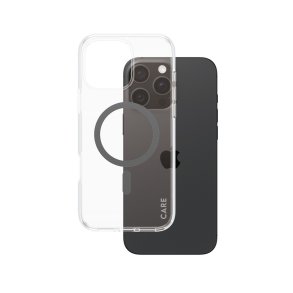 PanzerGlass CARE Urban Combat Cover til iPhone 16 Pro Max - Transparent med sort MagSafe