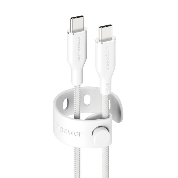 PanzerGlass empower? Racing USB-C til USB-C kabel 240W 2M - S�lvhvid