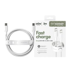 PanzerGlass empower? Racing USB-C til USB-C kabel 240W 2M - S�lvhvid