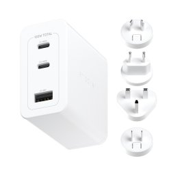 PanzerGlass - empower? by PanzerGlass&reg; Turbo 100W World Travel Adaptor incl. 2 x USB-C + USB-A | Silver White - Universa