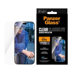 PanzerGlass Classic Fit sk�rmbeskytter til iPhone 18 Pro med EasyAligner