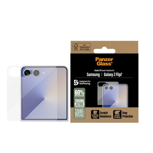 PanzerGlass Classic Fit sk�rmbeskytter til Samsung Galaxy Z Flip7