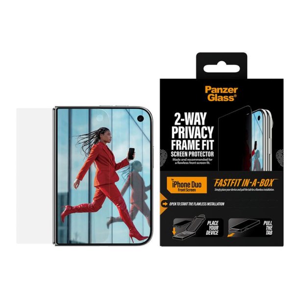 PanzerGlass 2-Way Privacy sk�rmbeskytter til iPhone Duo med FRAME FIT