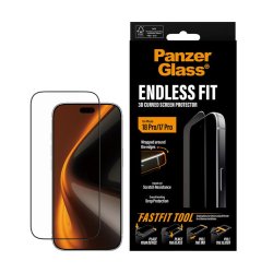PanzerGlass Endless Fit 3D Curve sk�rmbeskytter til iPhone 18 Pro / 17 Pro med FASTFIT