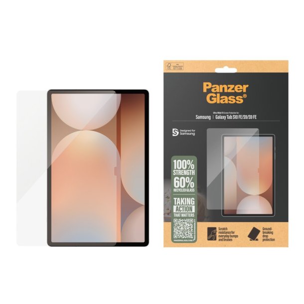 PanzerGlass Sk�rmbeskytter til Samsung Galaxy Tab S10 FE / S9 FE 5G - Ultra-Wide Fit