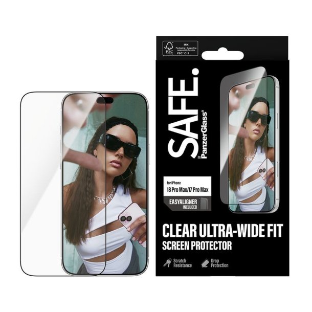 PanzerGlass SAFE Screen Protector til iPhone 18 Pro Max / 17 Pro Max - Ultra-Wide Fit