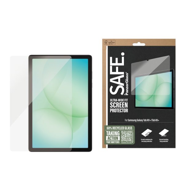 PanzerGlass SAFE Screen Protector til Samsung Galaxy Tab A9+ & Tab A11+ Ultra-Wide Fit