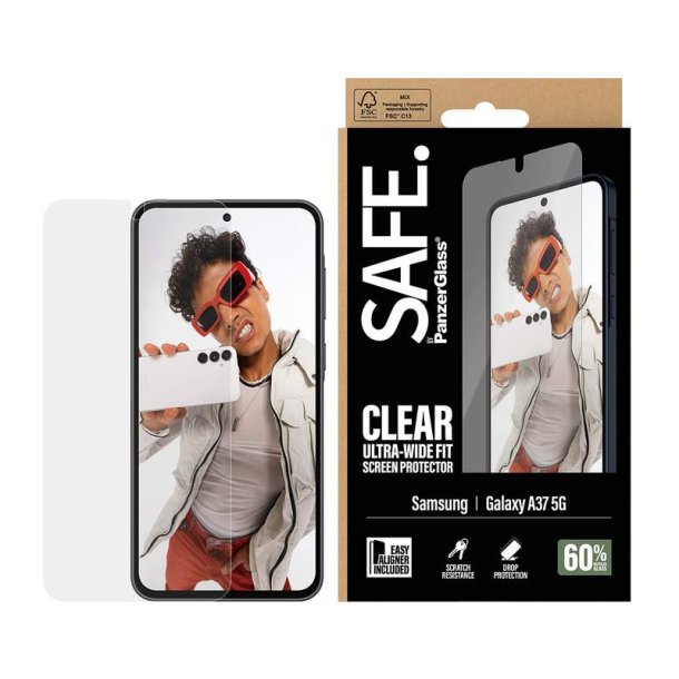 PanzerGlass SAFE Screen Protector til Samsung Galaxy A37 5G | Ultra-Wide Fit