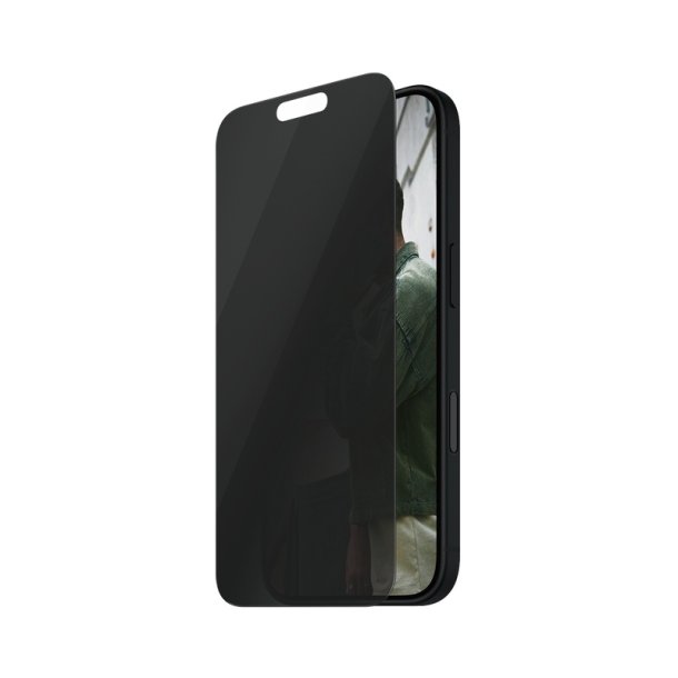 PanzerGlass SAFE. 2-Way Privacy Sk�rmbeskytter til iPhone 16 og 15 - Ultra-Wide Fit