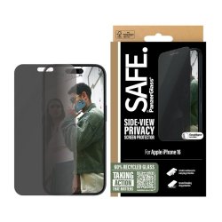 PanzerGlass SAFE. 2-Way Privacy Sk�rmbeskytter til iPhone 16 og 15 - Ultra-Wide Fit