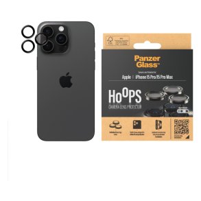 PanzerGlass Hoops Sort Metal Kameralinsebeskytter iPhone 15 Pro | 15 Pro Max