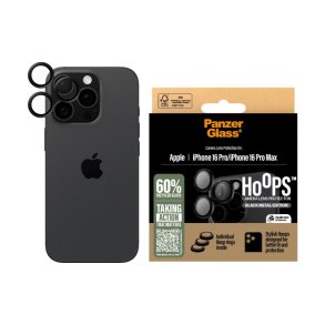 PanzerGlass Hoops Sort Kameralinsebeskytter iPhone 16 Pro | 16 Pro Max