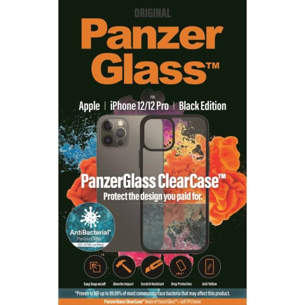 PanzerGlass ClearCase - til iPhone 12/12 Pro (AB) - sort