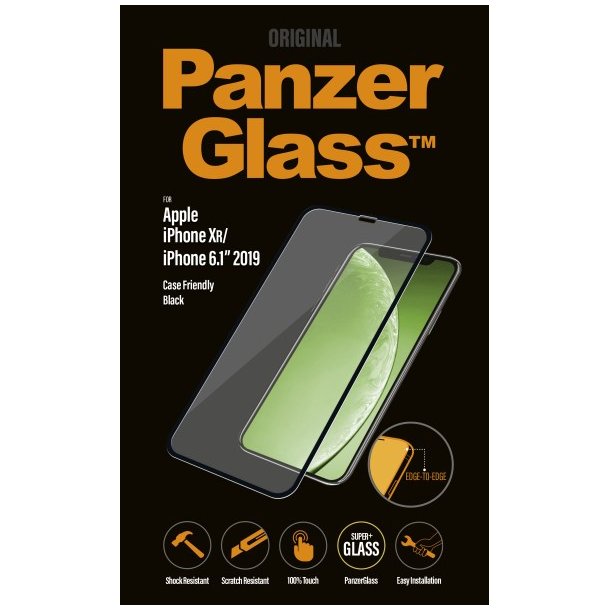 PanzerGlass skrmbeskyttelse - iPhone XR/11 - sort (Case Friendly)