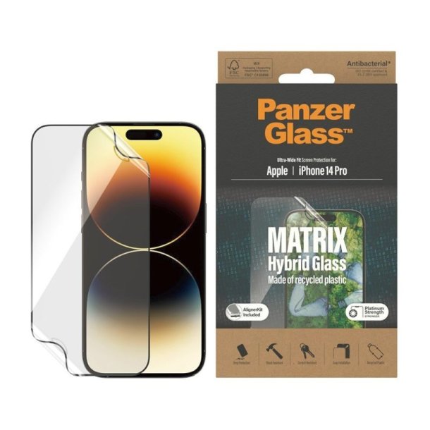 PanzerGlass MATRIX iPhone 14 Pro/14 plus Ultra Wide Fit - med Alignerkit