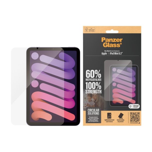 PanzerGlass Skrmbeskyttelse iPad Mini 8.3'' (2021, 2024) | Ultra-Wide Fit