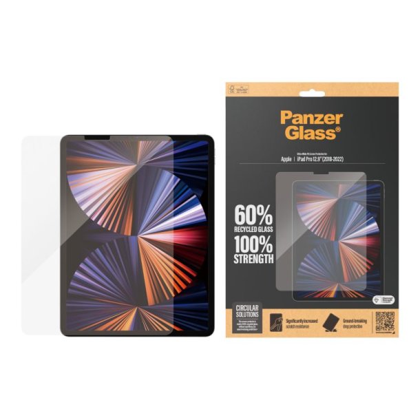 PanzerGlass Skrmbeskyttelse iPad Pro 12.9'' (2018, 2020, 2021, 2022) | Ultra-Wide Fit