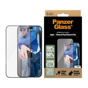 PanzerGlass Sk�rmbeskyttelse iPhone 16 Plus | 15 Plus | Ultra-Wide Fit