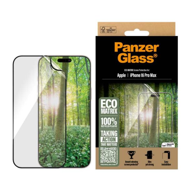 PanzerGlass ECO MATRIX Skrmbeskyttelse iPhone 16 Pro Max | Ultra-Wide Fit