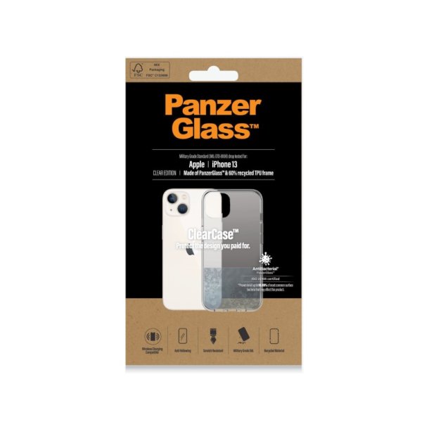 PanzerGlass ClearCase - til iPhone 13 - Antibakterielt - AB