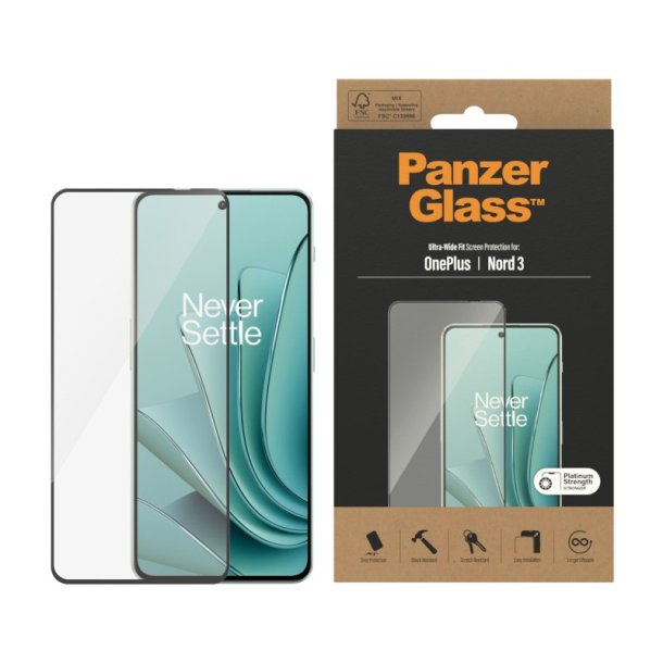 PanzerGlass Skrmbeskyttelse OnePlus Nord 3 5G | Ultra-Wide Fit