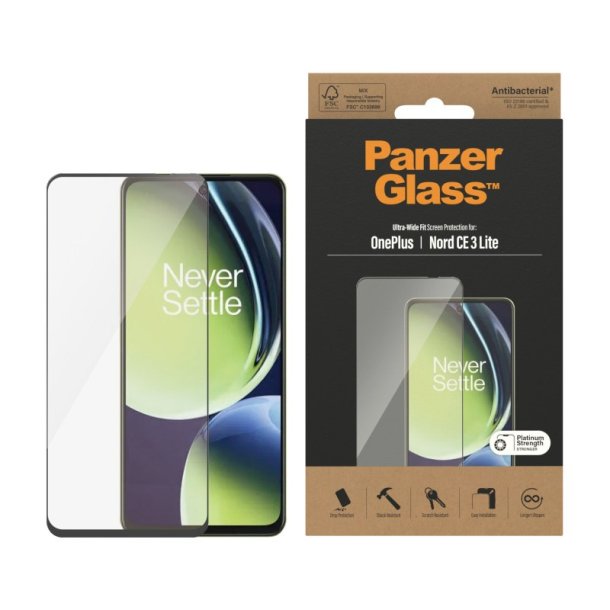 PanzerGlass Skrmbeskyttelse OnePlus Nord CE 3 Lite 5G | Ultra-Wide Fit