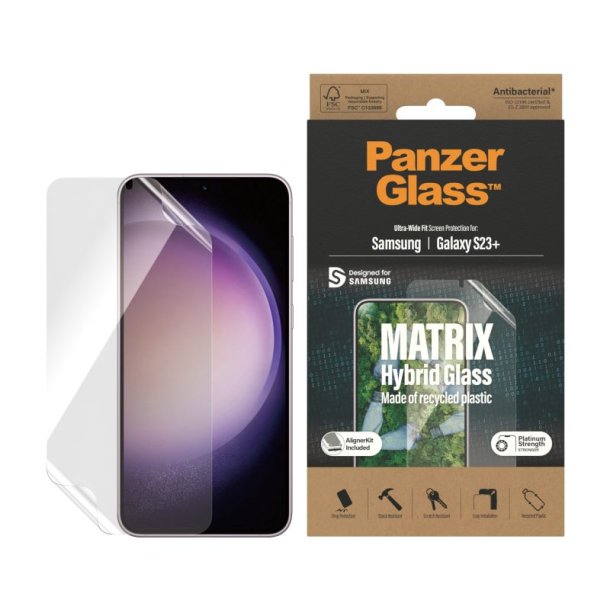 PanzerGlass ECO MATRIX Skrmbeskyttelse Samsung Galaxy S23+ | Ultra-Wide Fit m. AlignerKit