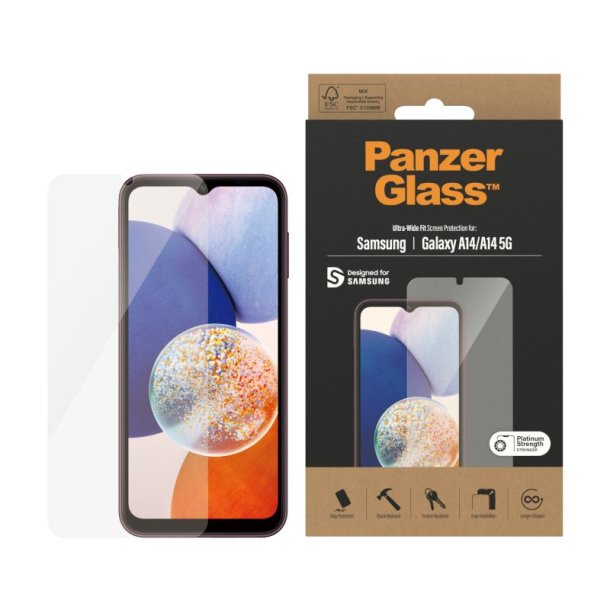 PanzerGlass Skrmbeskyttelse Samsung Galaxy A14 | A14 5G | Ultra-Wide Fit