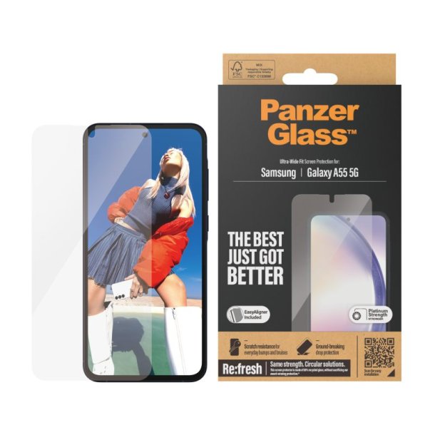 PanzerGlass Skrmbeskyttelse Samsung Galaxy A55 5G | Ultra-Wide Fit w. EasyAligner