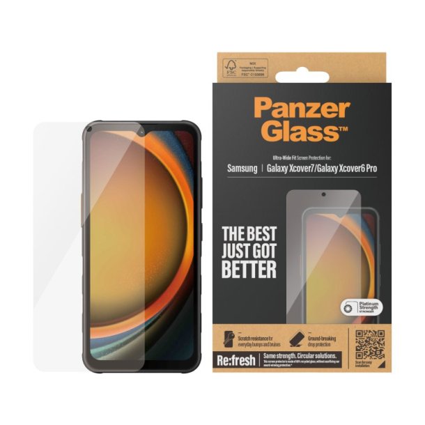 PanzerGlass Skrmbeskyttelse Samsung Galaxy Xcover7 | Xcover6 Pro | Ultra-Wide Fit