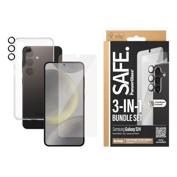 PanzerGlass SAFE by 3-i-1 Pakke Samsung Galaxy S24