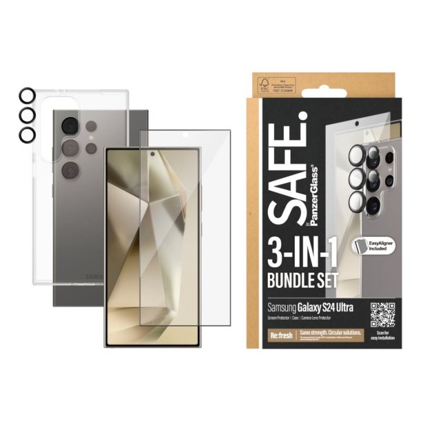 PanzerGlass SAFE by 3-i-1 Pakke Samsung Galaxy S24 Ultra