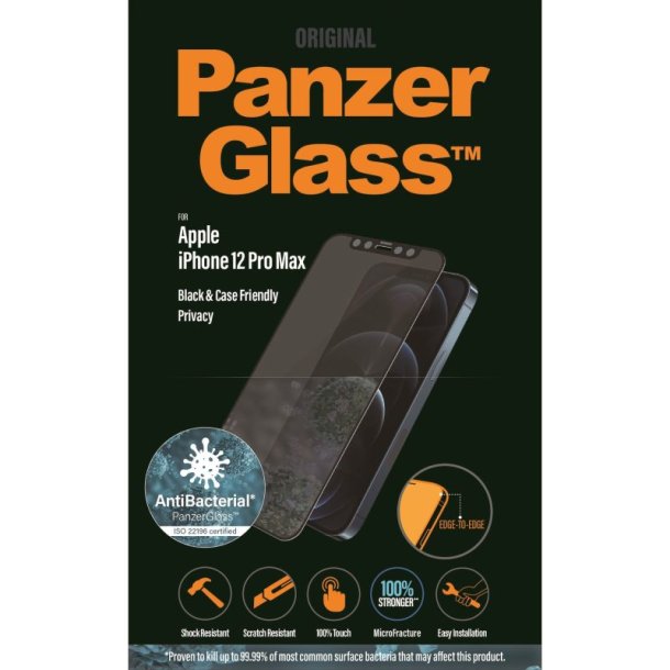 PanzerGlass iPhone 12 Pro Max - Case Friendly Privacy - sort (AB)