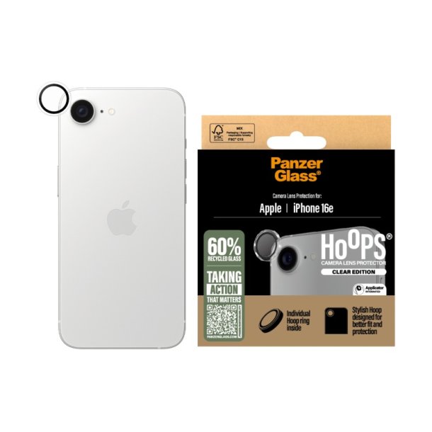 PanzerGlass Hoops Transparent Kameralinsebeskytter iPhone 16e