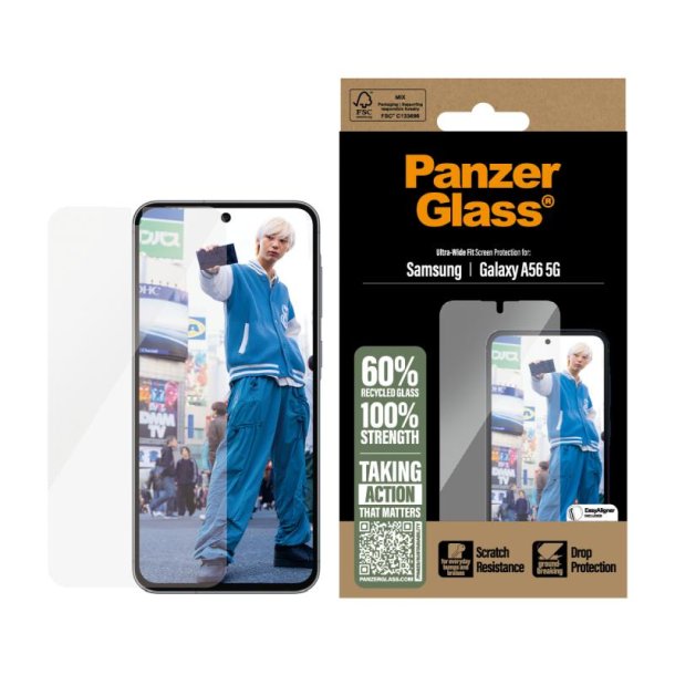 PanzerGlass Skrmbeskyttelse Samsung Galaxy A56 5G | Ultra-Wide Fit m. EasyAligner