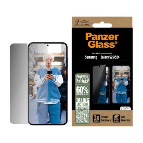 PanzerGlass Privacy Sk�rmbeskyttelse Samsung Galaxy S25 | S24 | Ultra-Wide Fit