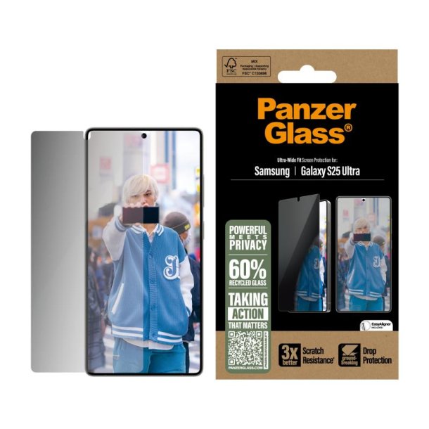 PanzerGlass Privacy Skrmbeskyttelse Samsung Galaxy S25 Ultra | Ultra-Wide Fit