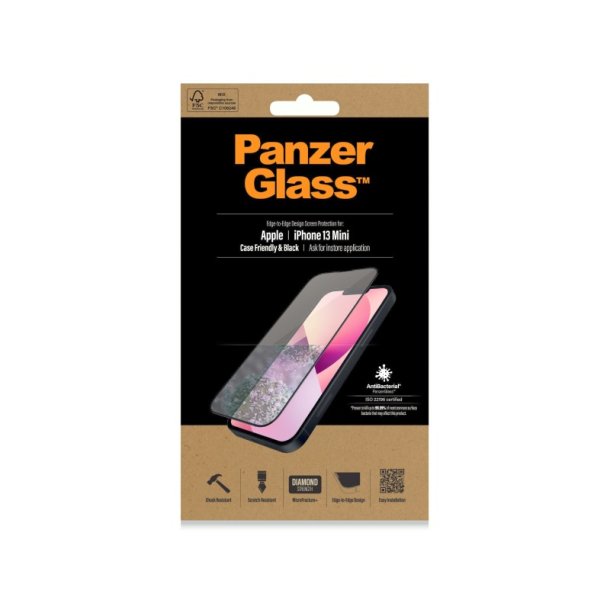 PanzerGlass IPhone 13 Mini - Case Friendly - Antibakterielt glas - Black - AB