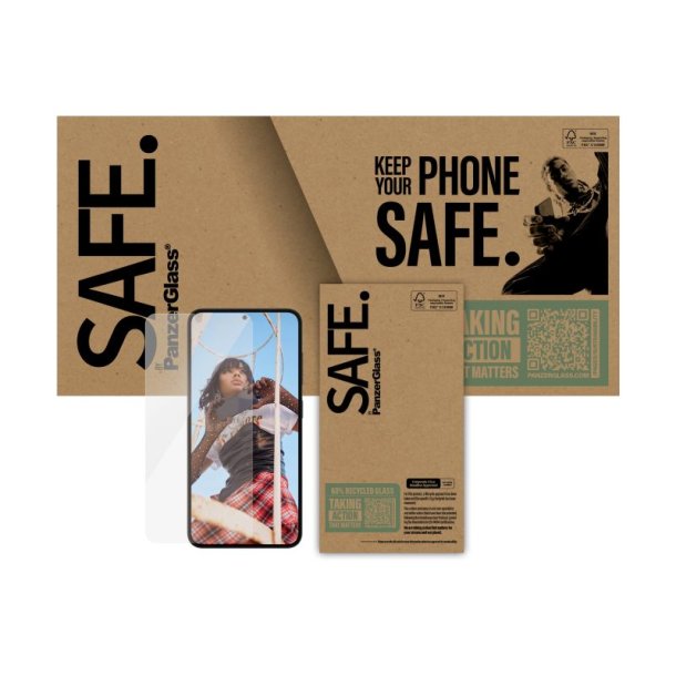 PanzerGlass SAFE by Skrmbeskyttelse Samsung Galaxy S25 | S24 | Ultra-Wide Fit