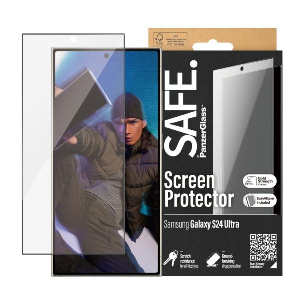 PanzerGlass SAFE by Skrmbeskyttelse Samsung Galaxy S24 Ultra | Ultra-Wide Fit m. EasyAligner