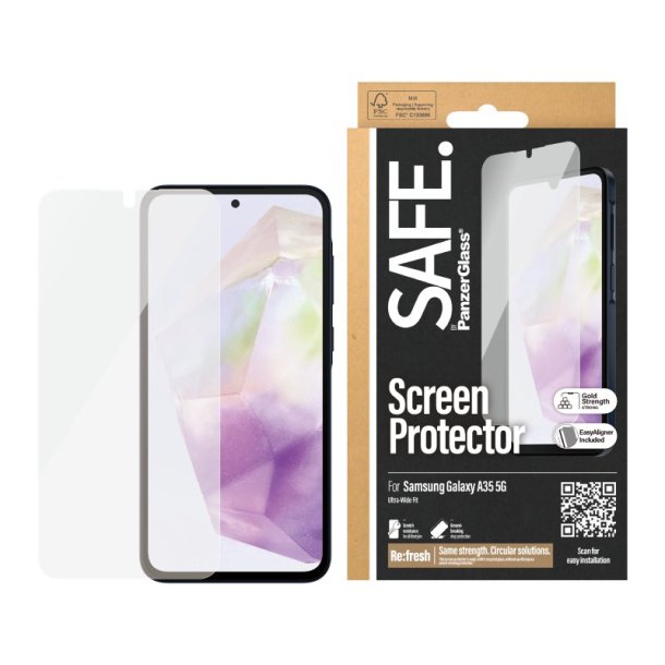 PanzerGlass SAFE by Skrmbeskyttelse Samsung Galaxy A35 5G | Ultra-Wide Fit