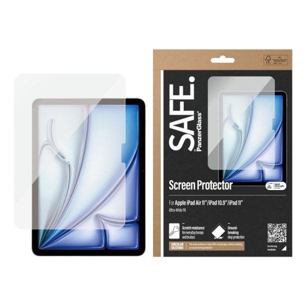 PanzerGlass SAFE by Skrmbeskyttelse iPad Air 11'' (2024-2025) | iPad 10.9'' (2022) | iPad 11'' (2025) | Ultra-Wide Fit