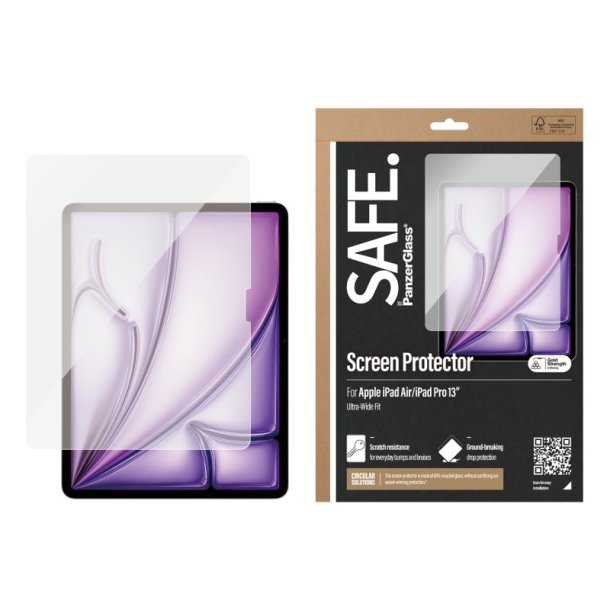 PanzerGlass SAFE by Skrmbeskyttelse iPad Pro 13'' (2024) | iPad Air 13'' (2024-2025) | Ultra-Wide Fit