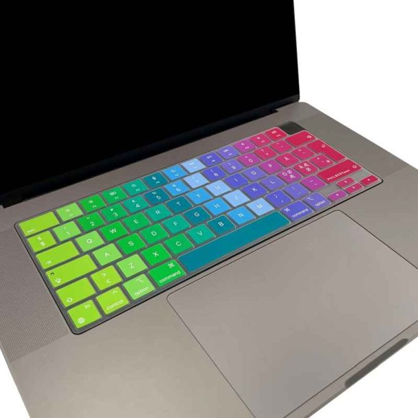 Philbert Keyboard Cover/tastatur beskyttelse - MacBook Pro 14-16'' 2021/Air 13,6 - Regnbue - Nordic