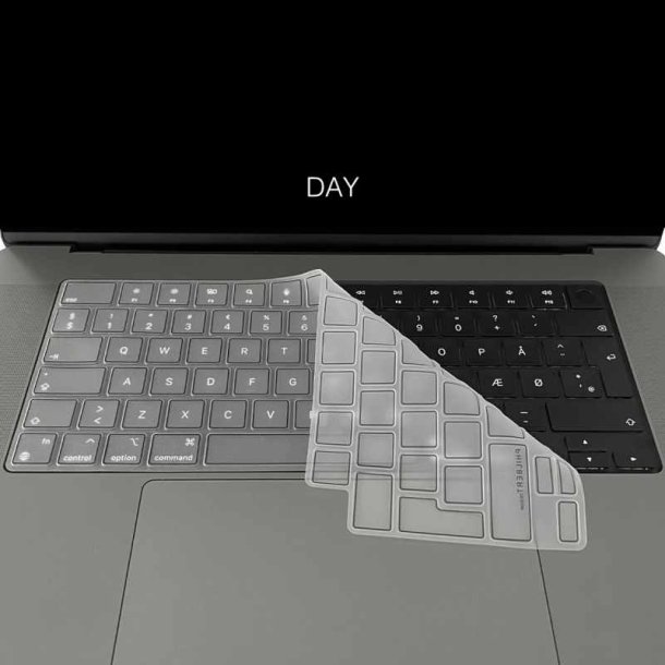 Philbert Keyboard Cover/tastatur beskyttelse - MacBook Pro 14-16'' 2021/Air 13,6" 2022 - klar/Sort