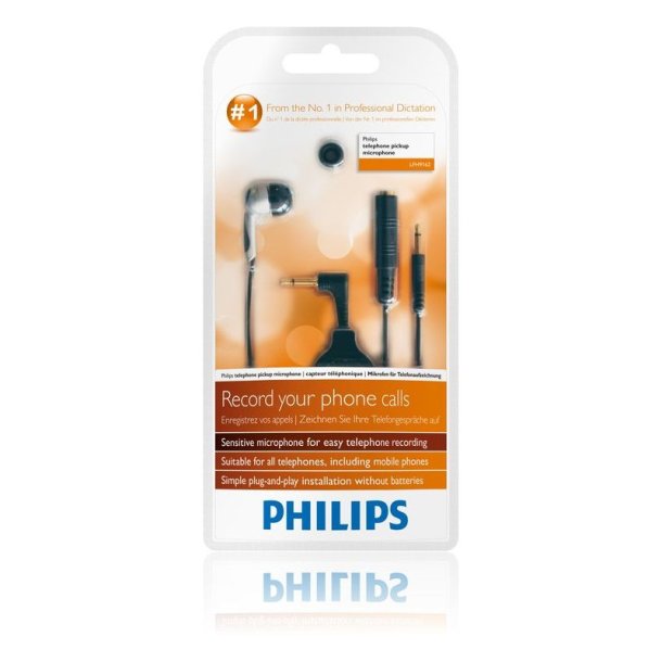 Philips - Telephone pickup microphone - Headset - In-ear - Calls/Music - Black, Silver - Wired - Intraaural