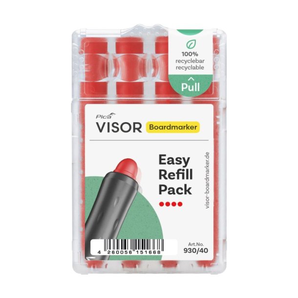 Pica-Marker whiteboard genopfyldning Visor Easy r�d 4-s�t