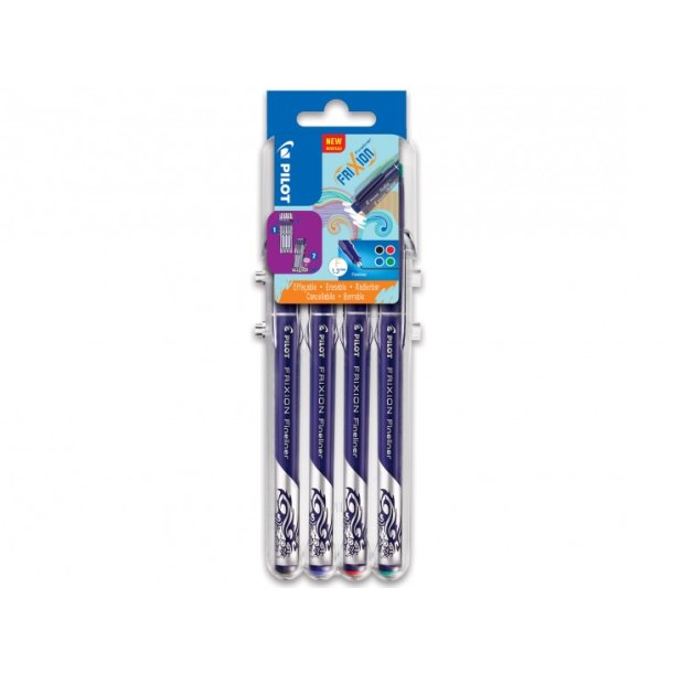 Pilot Frixion - Fineliner - Set2Go - 1,3 mm - Basic - assorteret - 4 stk.